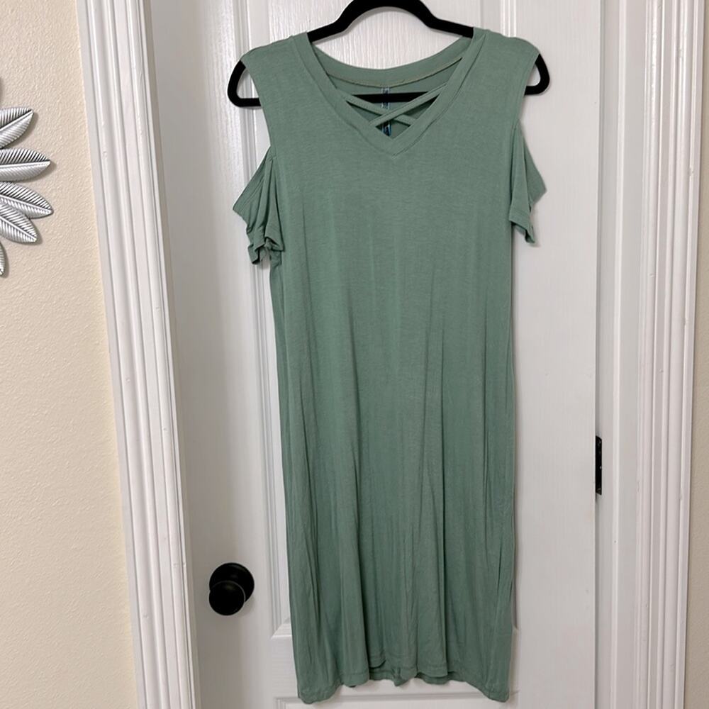 Ashley blue off the shoulder dress size M
